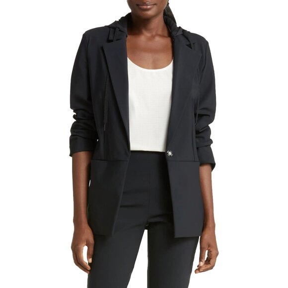 Zella Black Hooded Blazer Jacket XL — Athleisure Work to Weekend Layer - Picture 1 of 12